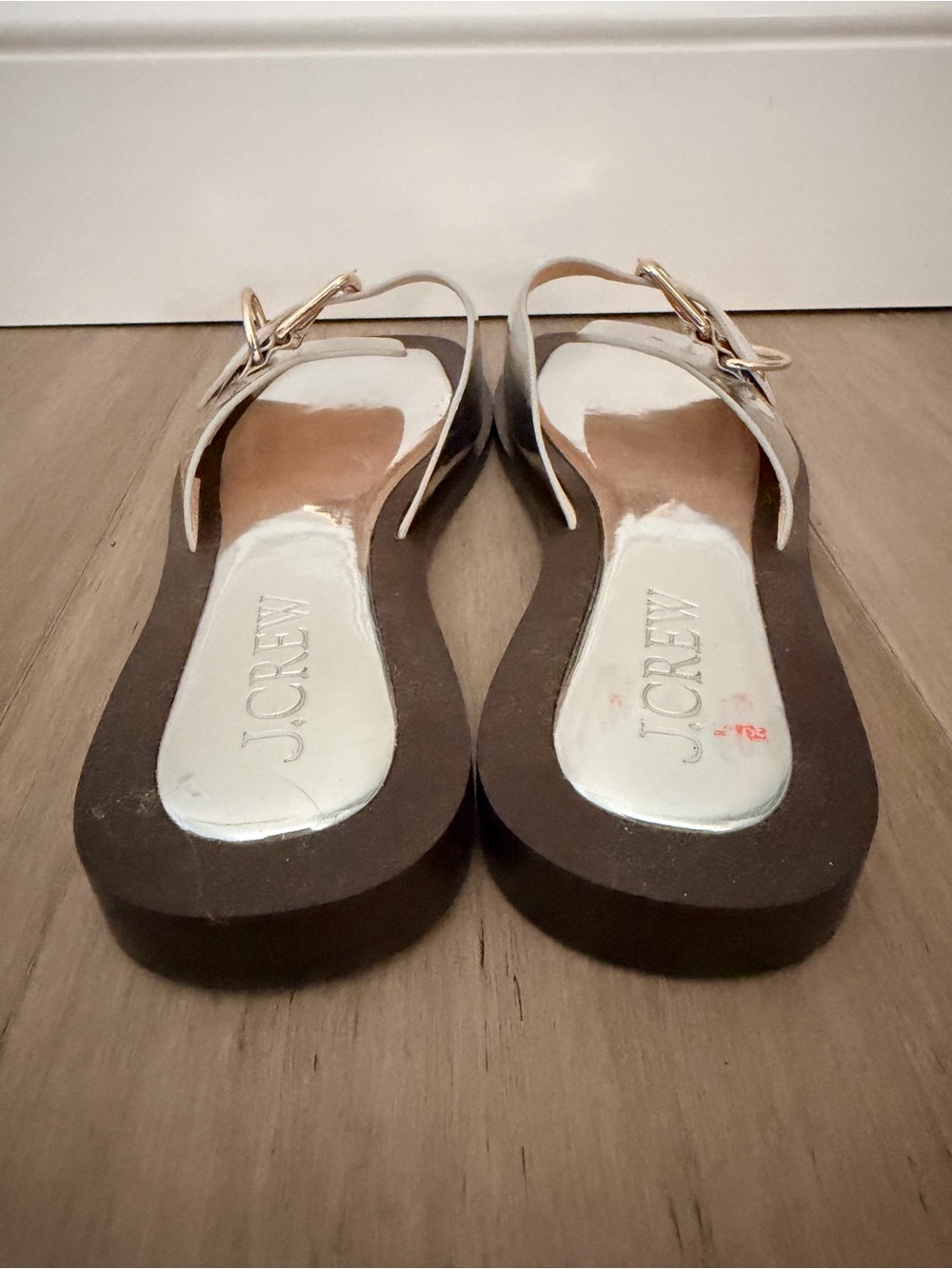 J. Crew Callie sandals in metallic leather Sz 7 - Picture 4 of 10